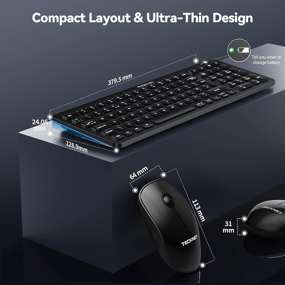 Miniature : TECKNET Wireless Keyboard and Mouse Set Full Size QWERTY UK Layout