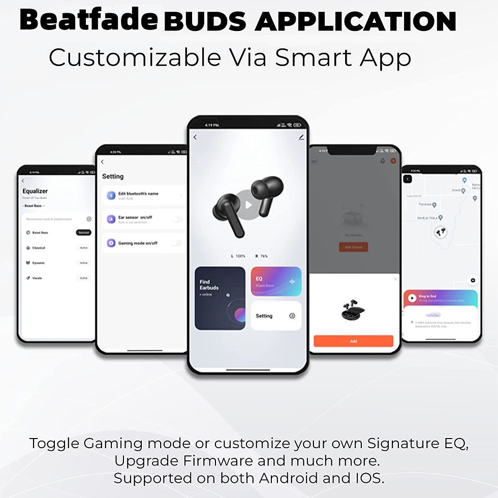 Thumbnail: BeatFade B103 True Wireless Bluetooth Earbuds – Gaming Mode, 10-Hour Playtime, ENC Dual Mics, Water Resistant, Deep Bass
