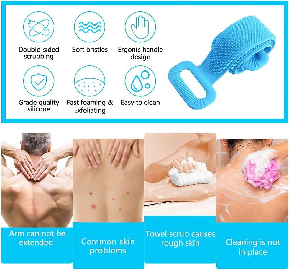 Miniature : Body Brush Back Scrubber, Silicone Bath Shower Brush for Women and Man, Soft Exf