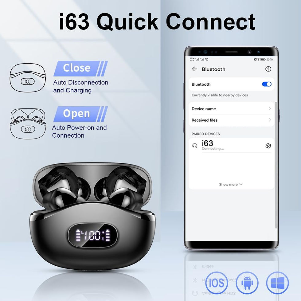 Thumbnail: Wireless Earbuds, Wireless Headphones Bluetooth 5.3 with HiFi Stereo, 40H Wirele