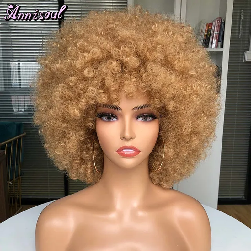 Miniatura: Short Synthetic Afro Wigs for Black Women African Black Pink Fluffy Soft Cosplay