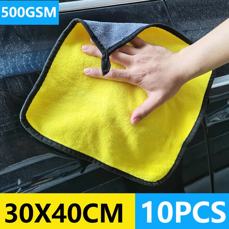 Miniatura: 3/10/40Pcs Microfiber Car Cleaning Towel Thicken Soft Drying Cloth Car Body Wash
