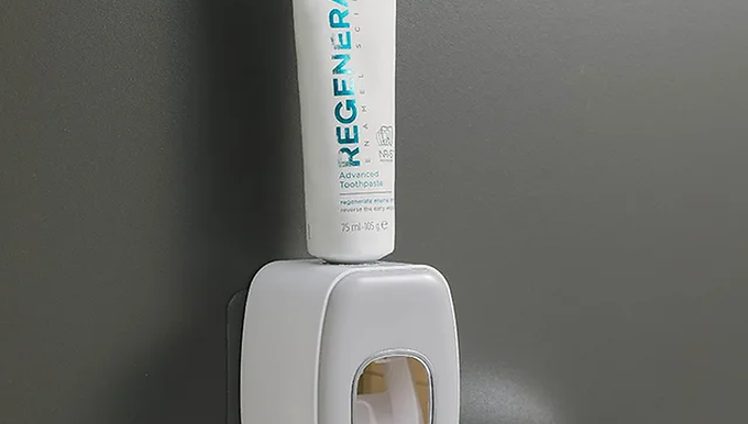Wall-Mounted Toothpaste Dispenser with Holder