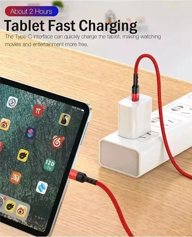 Miniatura: USB-C to USB-C PD 100W Fast Charging Cable | Charger & Data Sync (3M) Pack of 3