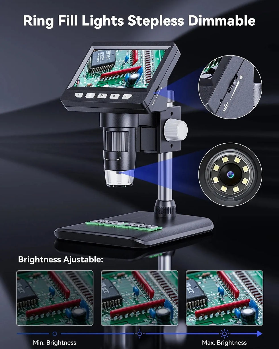 Miniatura: 4.3 Inch Digital Microscope 1080P 50-1000x Coin Microscopio 2000mAh Soldering Mi