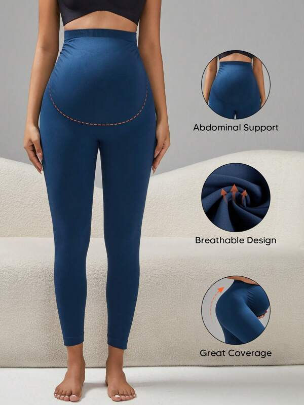 Miniatura: Teal Blue Ultra High Waist Slim Fit Leggings – Casual & Comfy