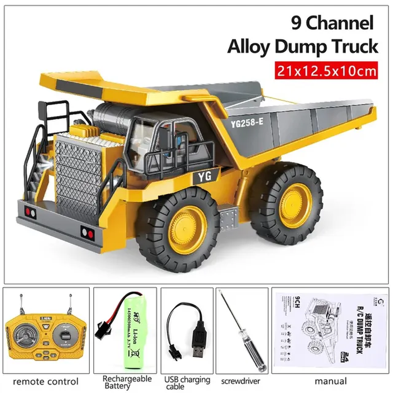 Miniatura: 11 Channels Excavator 9 Channels Dump Truck 2.4G 1:20 Remote Control Alloy Plast