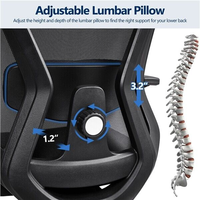 Miniatura: Ergonomic Office Chair with Adjustable Headrest - Black
