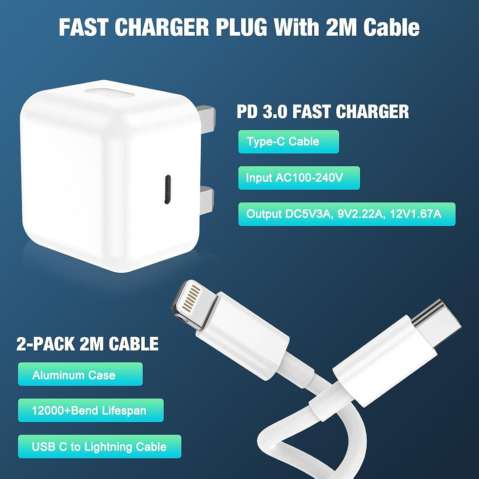 Thumbnail: [2-Pack] iPhone Fast Charger Cable 2M – Apple MFi Certified Lightning to USB-A Charging