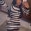Miniatura: Knit StripedDress Women Autumn Sexy Ripped Long Sleeve O-Neck Sweater Dress