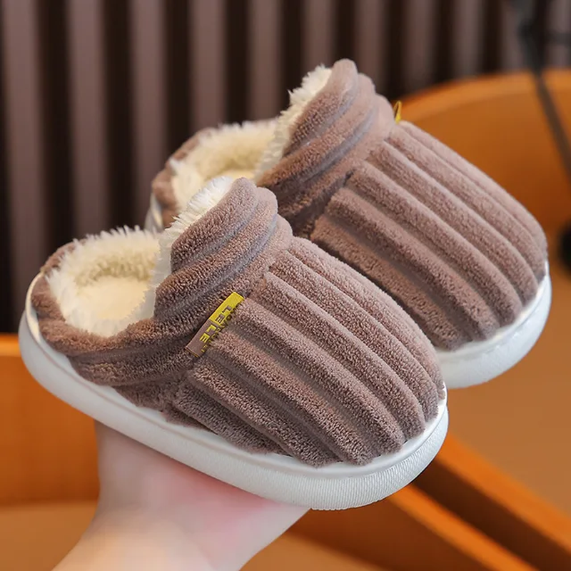 Thumbnail: Winter Cotton Slippers for Adults and Children .