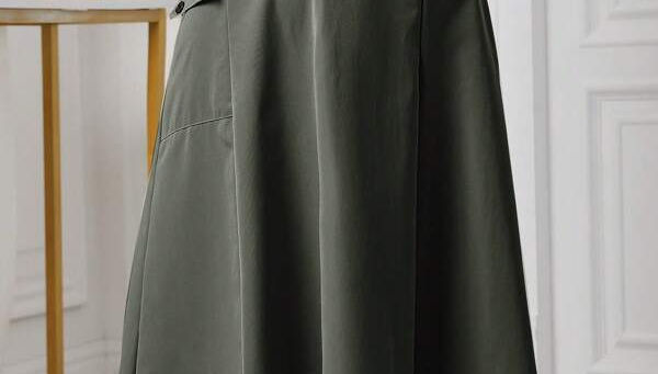 Unity Solid Color High Slit Pocket Belted A-Line Skirt Maxi Women Outfit