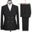 Miniatura: Men's 2-Piece Double-Breasted Suit – Classic Tailored Blazer and Slim-Fit Trousers for Business, Weddings, or Formal Events