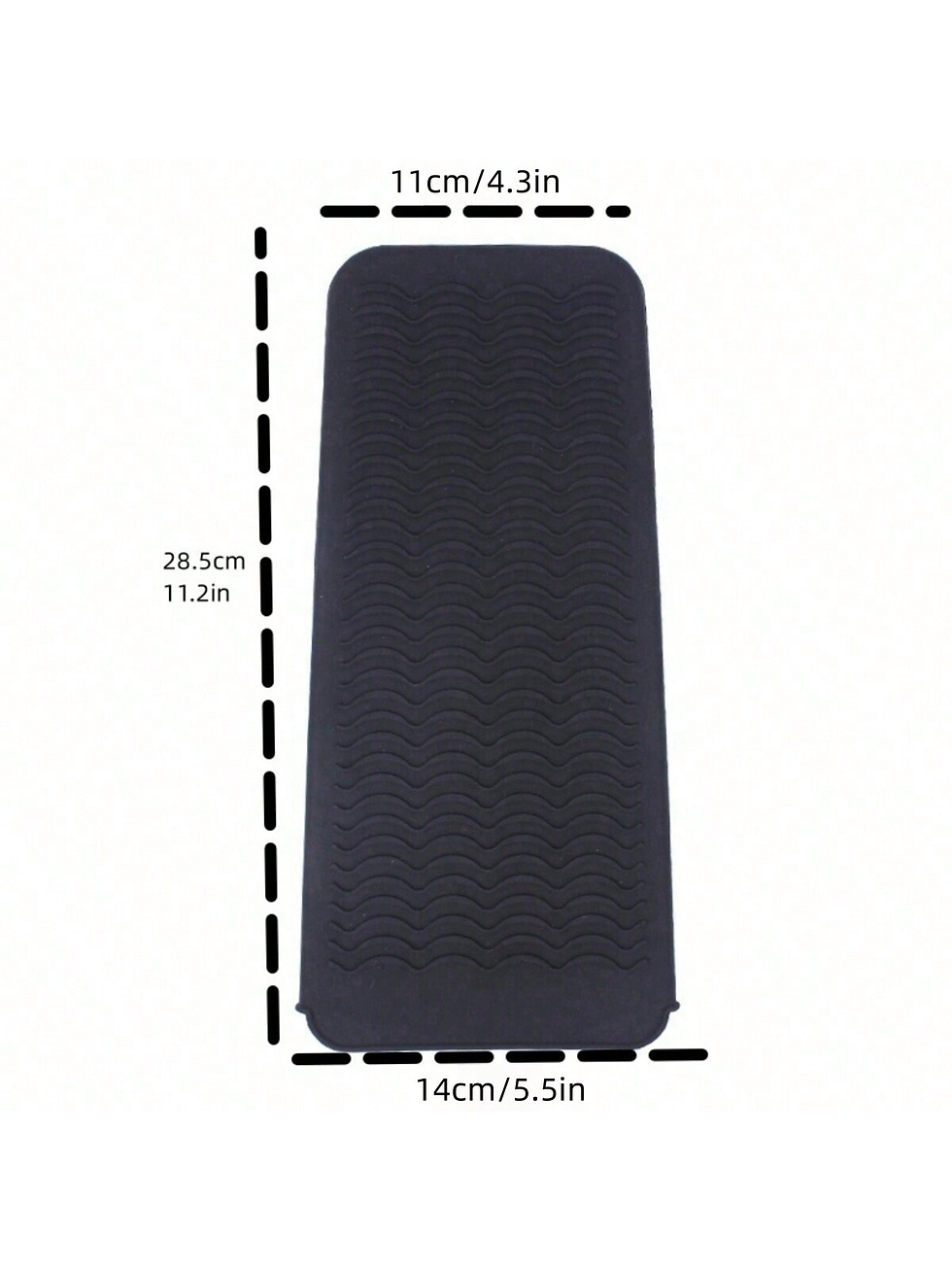 Thumbnail: 1Pc Black Silicone Heat Resistant Mat, Hair Straightener Storage Bag Combo