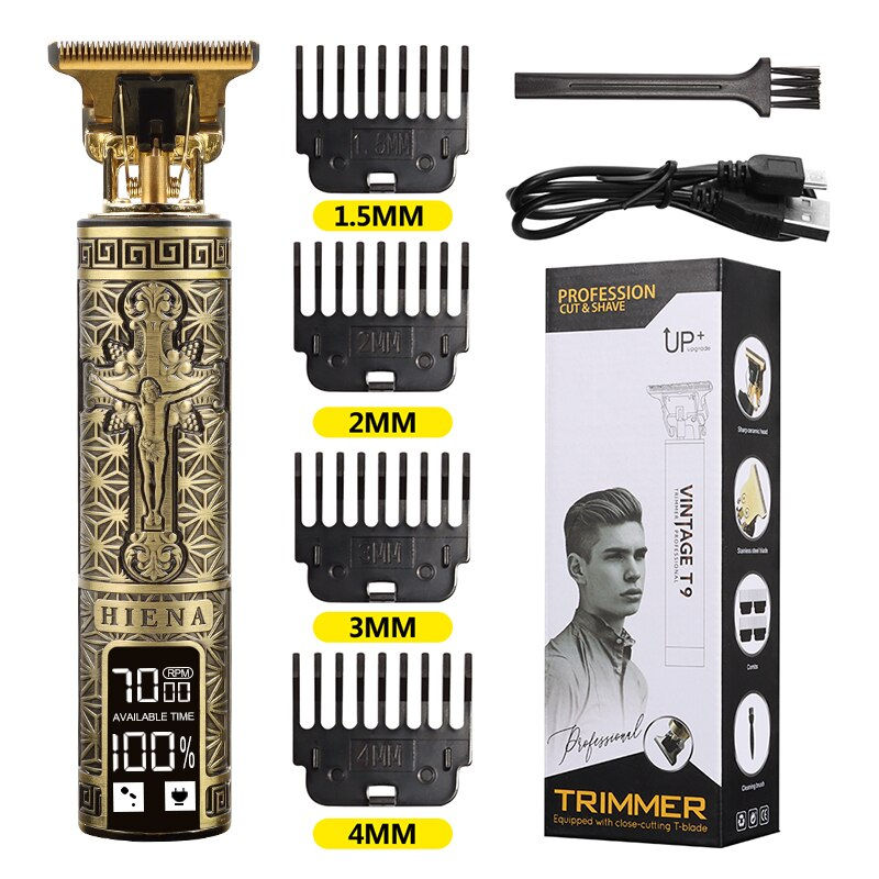 Miniature : Hiena T9 Cordless Hair Clipper With USB Rechargeable - Long Battery Life