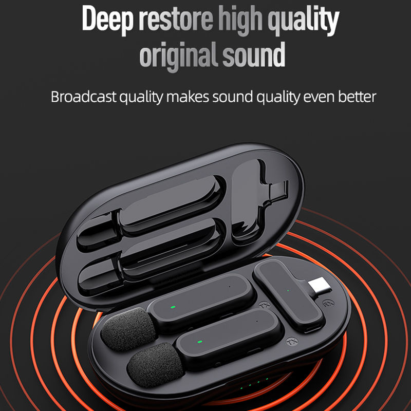 Thumbnail: Dual Wireless Lavalier Microphone Kit with Charging Case For Android
