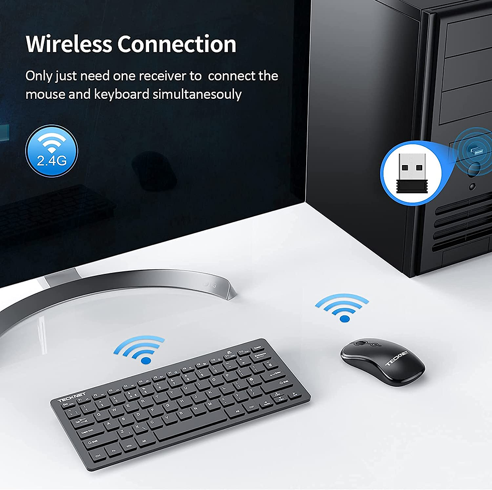 Thumbnail: TECKNET Mini Wireless Keyboard and Mouse Set – Compact & Ultra-Responsive