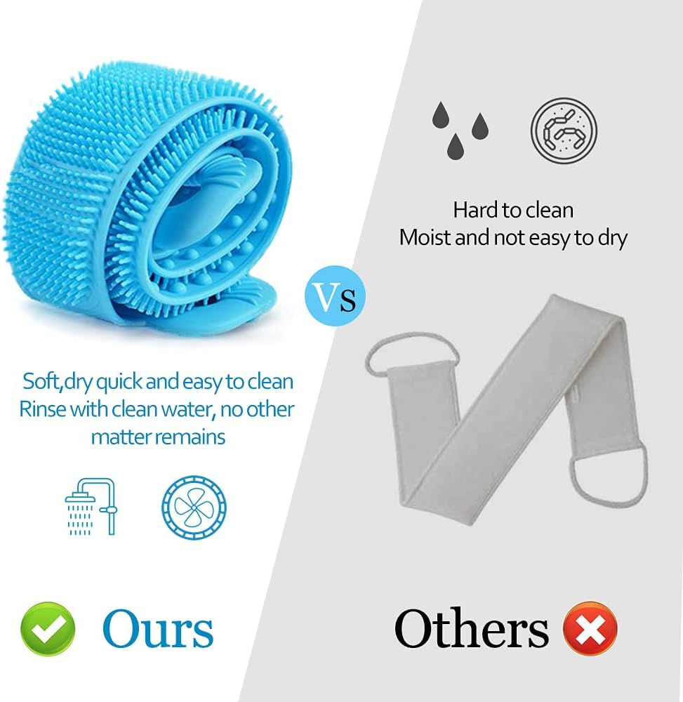 Miniature : Body Brush Back Scrubber, Silicone Bath Shower Brush for Women and Man, Soft Exf