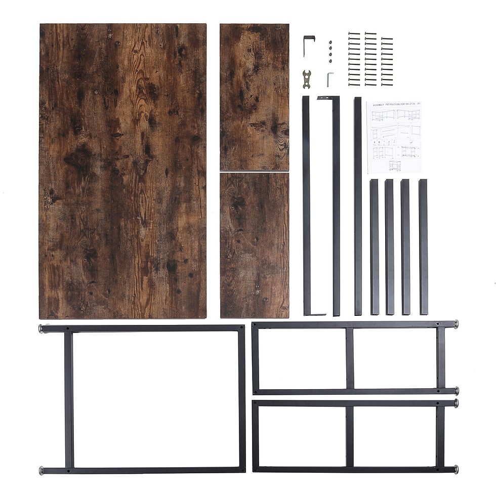Miniatura: Wooden Office Desk with 2-Tiers
