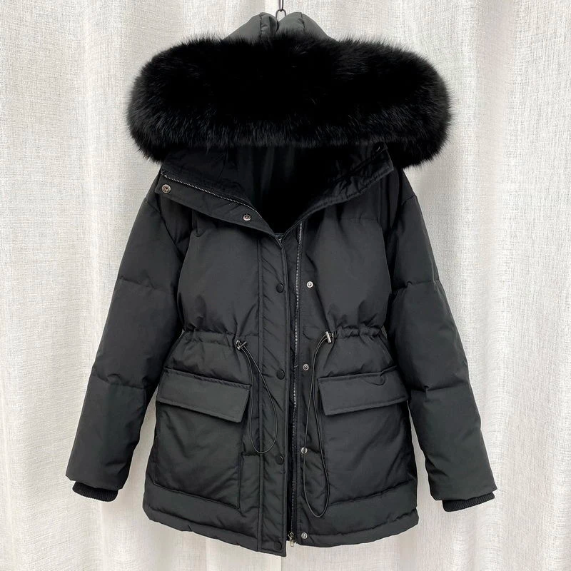 Miniature : Women's Parka Jacket with fur collar.