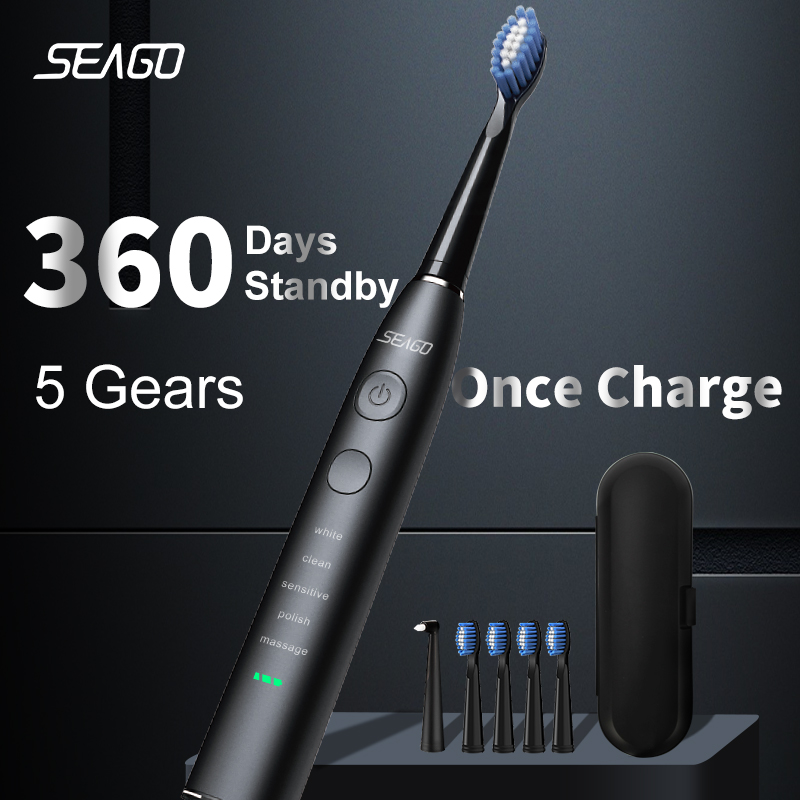 Miniatura: Electric Sonic Toothbrush USB Rechargeable Adult 360 Days Long Battery Life with