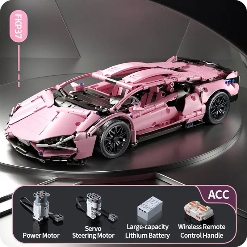 Miniatura: Technical Racing Sport Car Model Building Blocks City Mechanical Speed Vehicle S