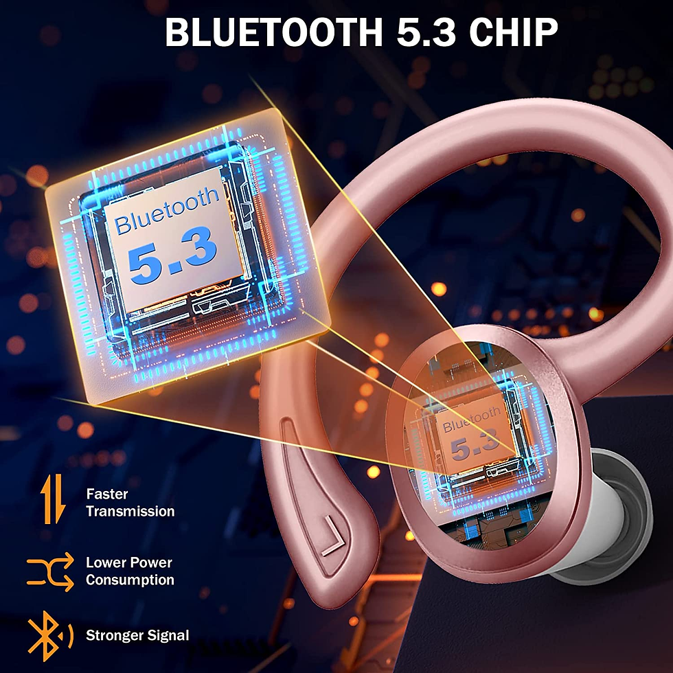 Miniatura: Immersive HiFi Stereo Wireless Earbuds - Bluetooth 5.3, Sport Earhooks, ENC Mic