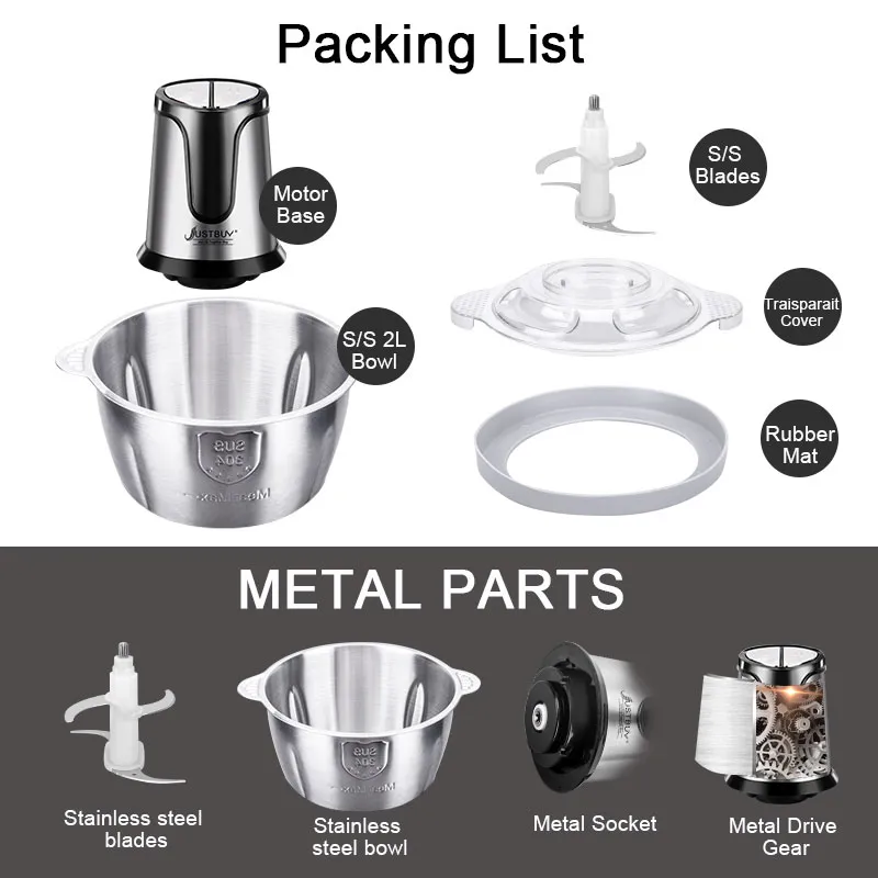 Thumbnail: Spare Knife 500W Stainless Electric Chopper Meat Grinder Mincer Baby Food