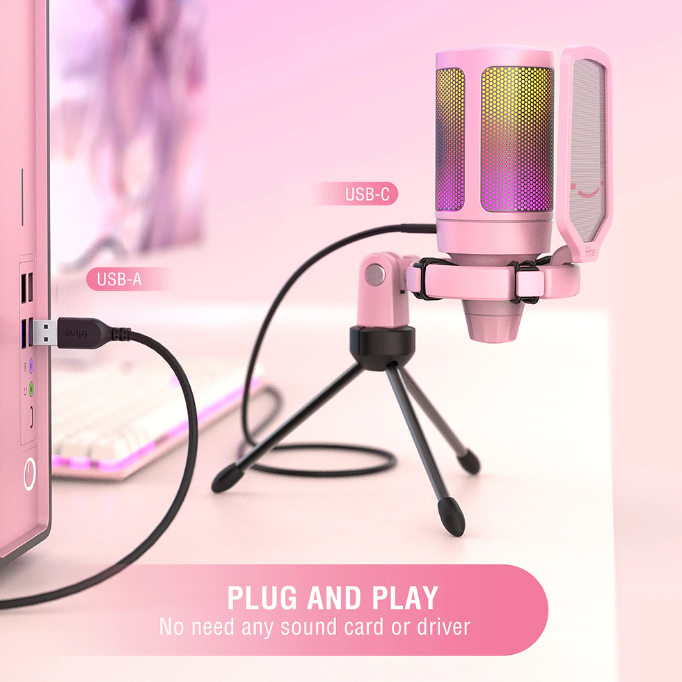Miniatura: USB Gaming PC Microphone RGB Computer Condenser