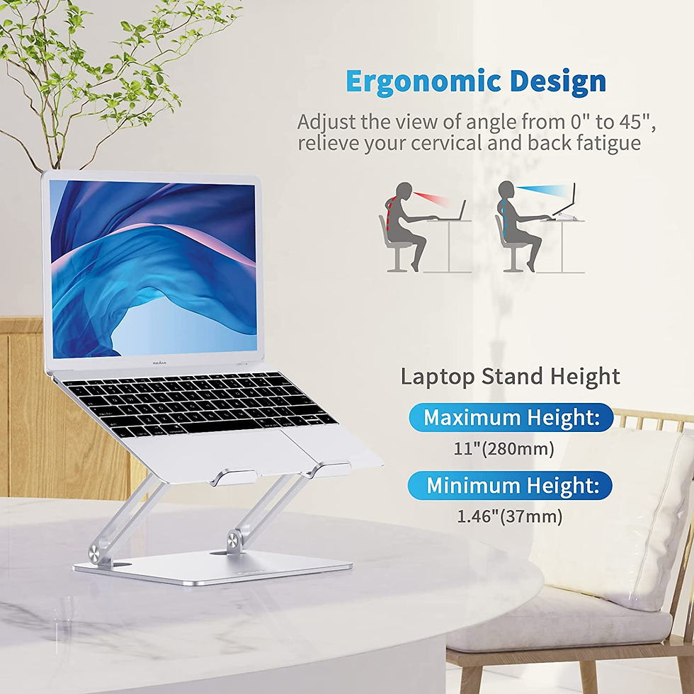 Miniatura: Laptop Stand, Ergonomic Aluminium Alloy Computer Stand for Desk, Multi-Angle Adj