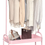 Miniatura: Metal Clothes Rack,Garment Rack Storage Trolley Rolling Cart Freestanding.