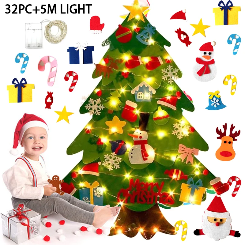 Miniature : DIY Felt Christmas Tree Christmas Decoration for Home Navidad 2022 New Year Chri