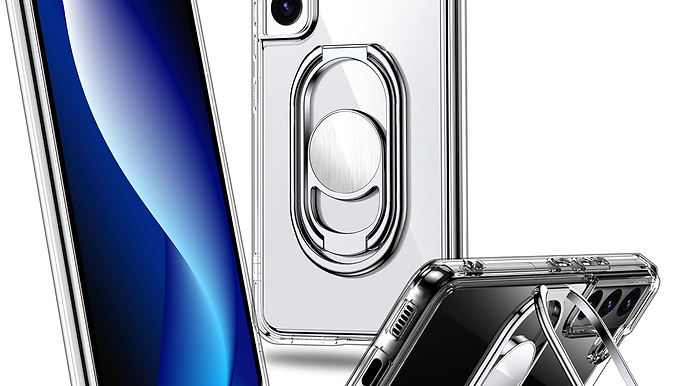 Samsung Galaxy S22 Case with Stand and Double Ring Holder Anti Bump Shockproof