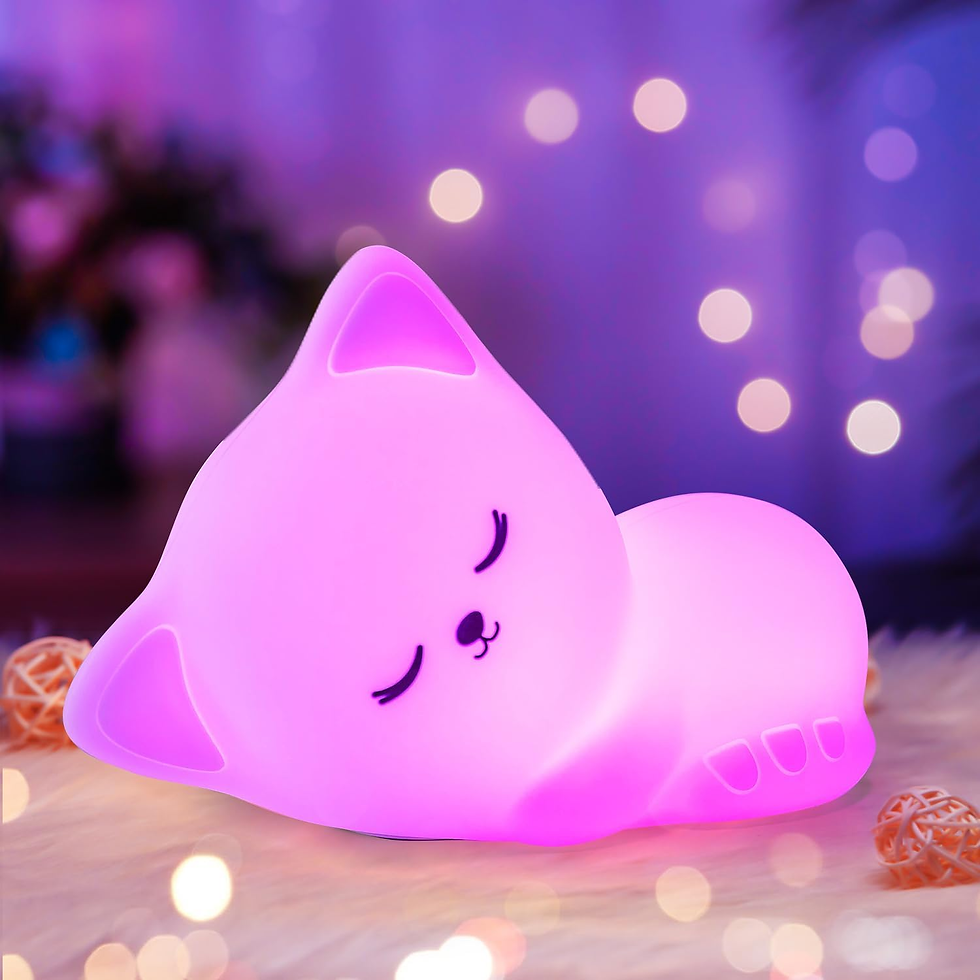 Miniatura: Cute Cat Night Light, 16 Colour Chaning Baby Night Light Newborn, Help Sleep Kid