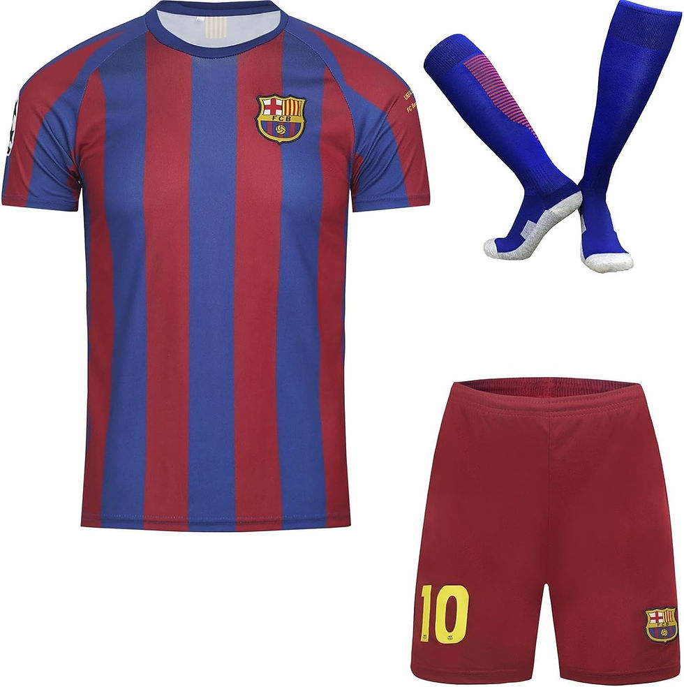 Thumbnail: Barcelona Football Kit - Ronaldinho #10 Jersey, Shorts, & Socks