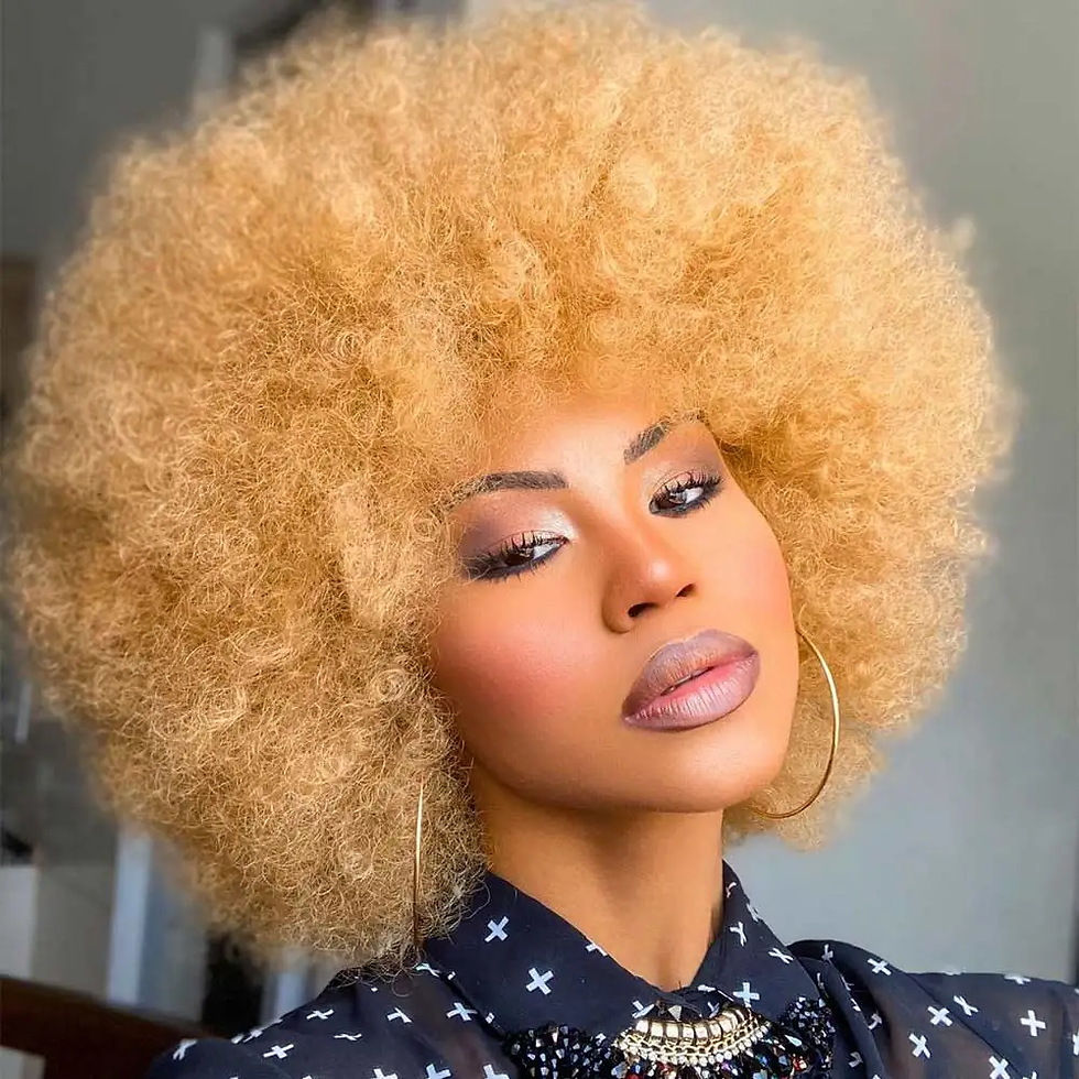 Miniatura: Short Synthetic Afro Wigs for Black Women African Black Pink Fluffy Soft Cosplay