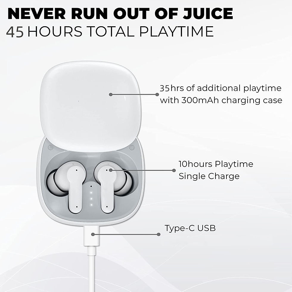 Thumbnail: BeatFade B103 True Wireless Bluetooth Earbuds – Gaming Mode, 10-Hour Playtime, ENC Dual Mics, Water Resistant, Deep Bass