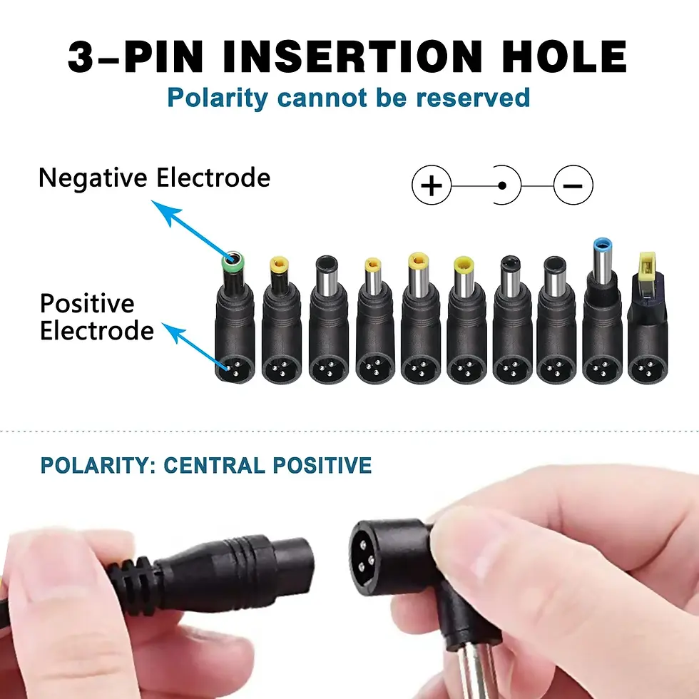 Miniatura: 90W Universal Laptop Charger with Multi Connectors and 5V/2.1A USB Port – All-in-One Power Solution for Laptops and USB Devic