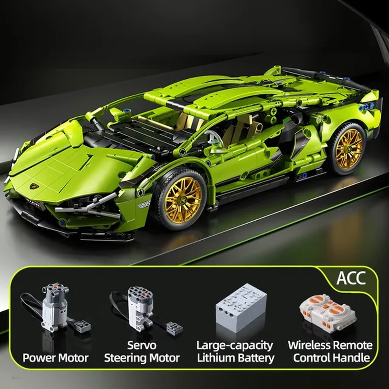 Miniatura: Technical Racing Sport Car Model Building Blocks City Mechanical Speed Vehicle S