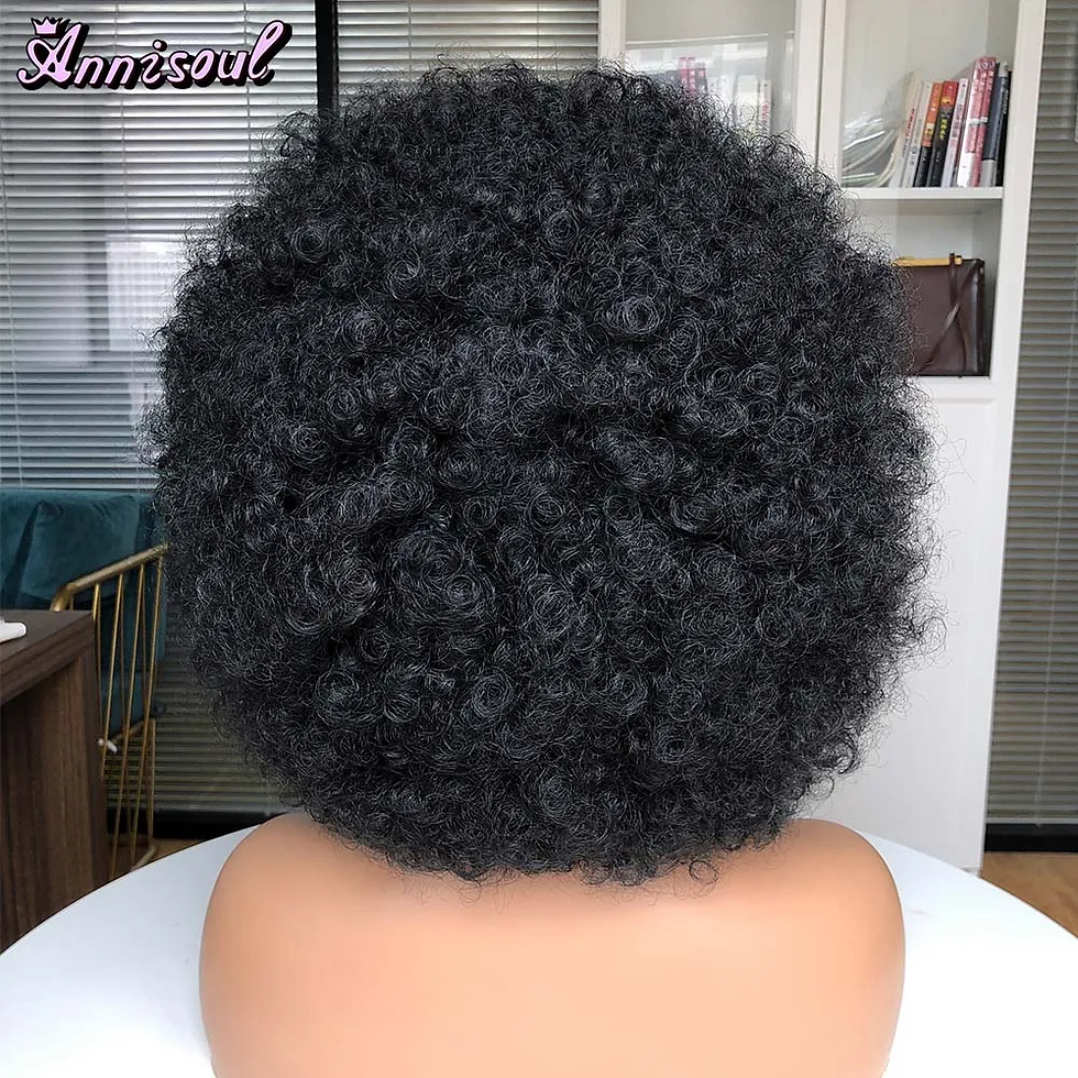 Miniatura: Short Synthetic Afro Wigs for Black Women African Black Pink Fluffy Soft Cosplay