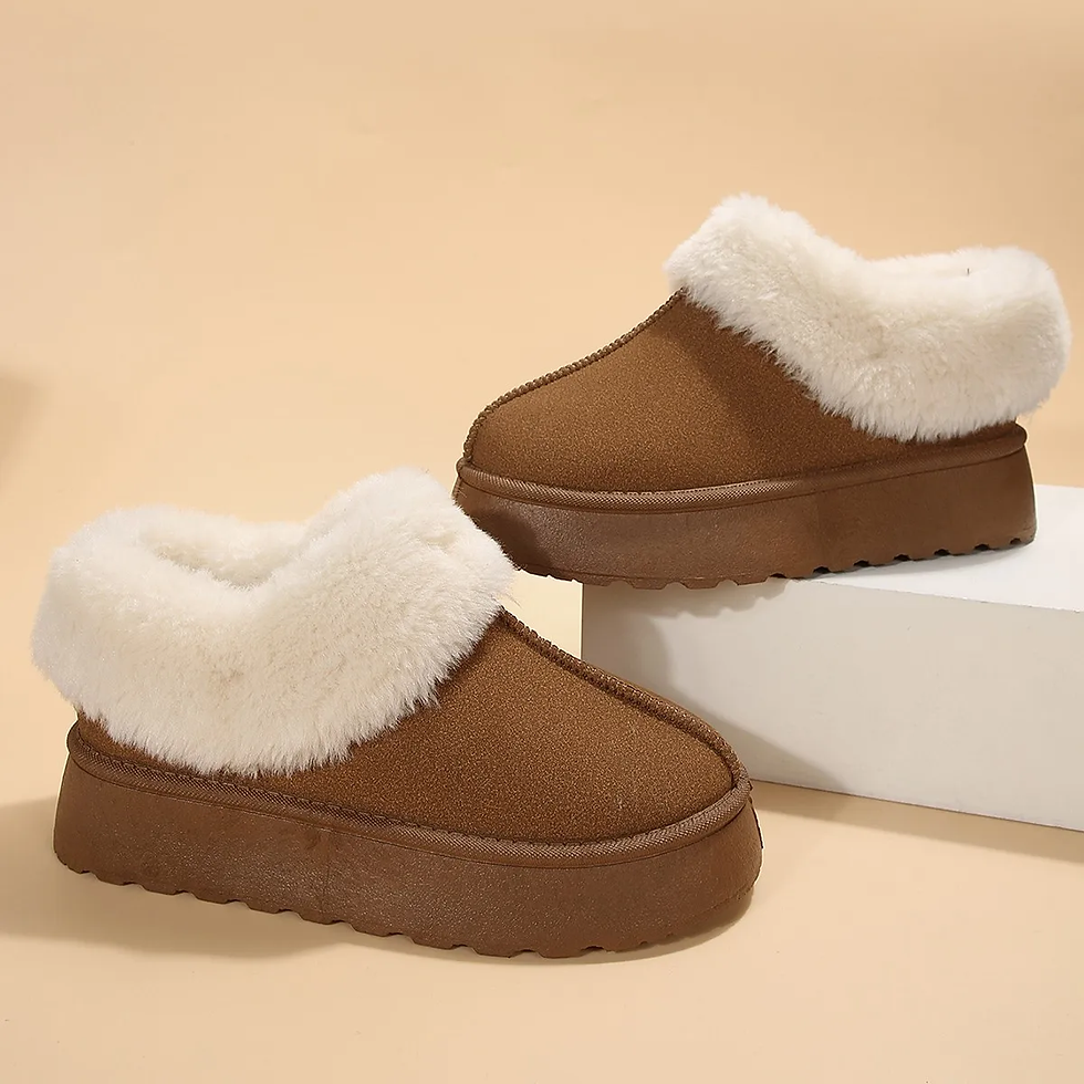 Miniatura: New Warm Fur Snow Boots for Women Winter Thick Plush Slip-On Ankle Boots