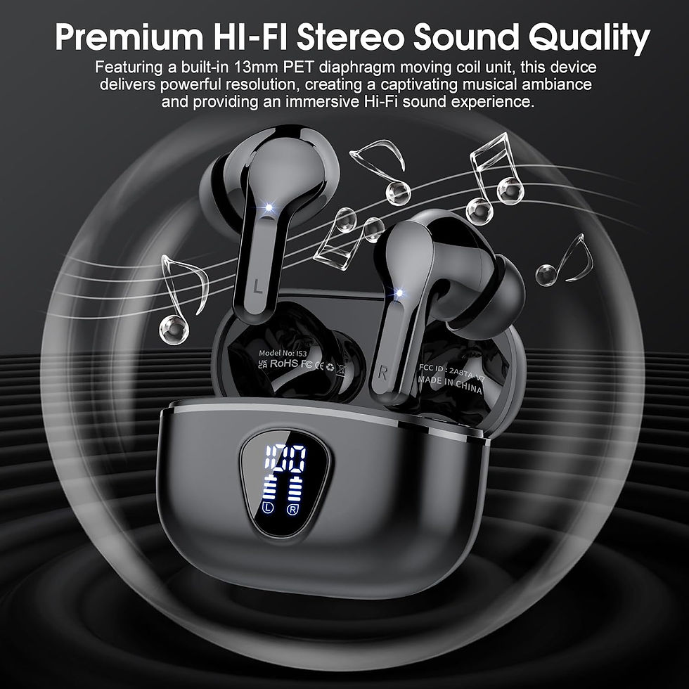 Thumbnail: Wireless Earbuds, Bluetooth 5.3 Headphones with 4 ENC Noise Cancelling Mic, Blue