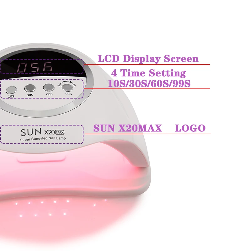 Thumbnail: 320W SUN X20MAX Nail Dryer Machine 72 Leds UV LED Lamp for Nails Gel Polish Curi