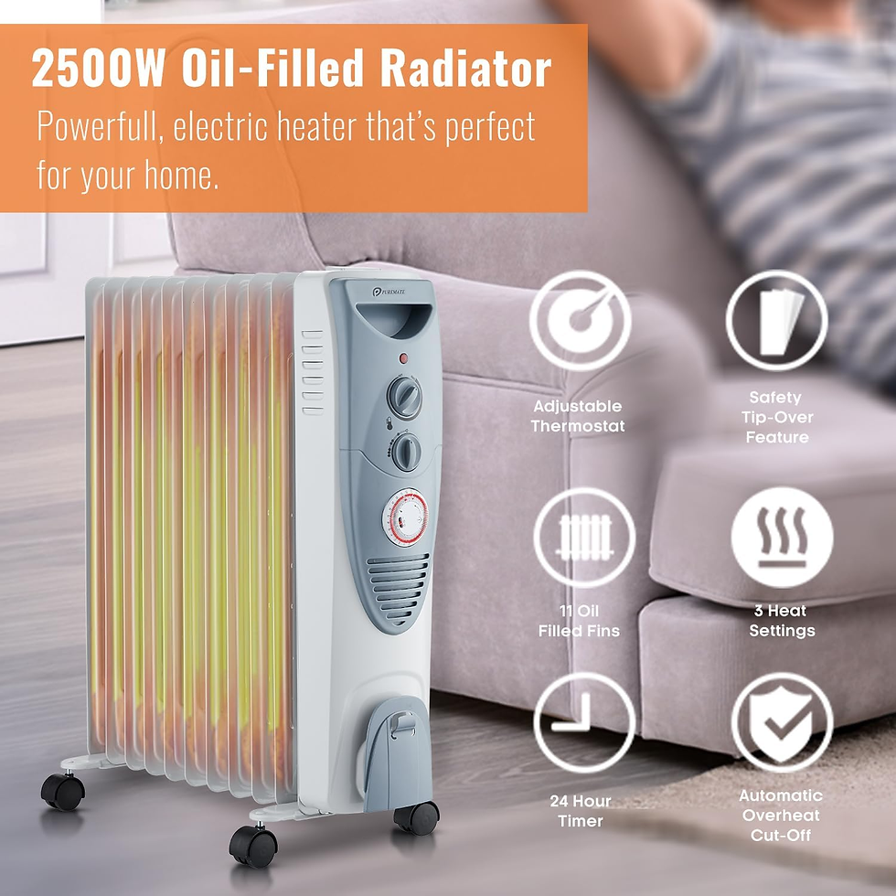 Miniatura: Oil Filled Radiator, Portable Electric Heater 2500W/2.5KW