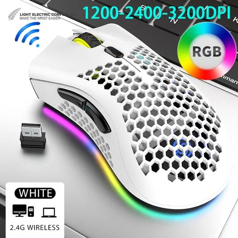 Miniatura: BM600 Rechargeable Gaming Mouse USB 2.4G Wireless RGB Light Honeycomb Gaming Mou