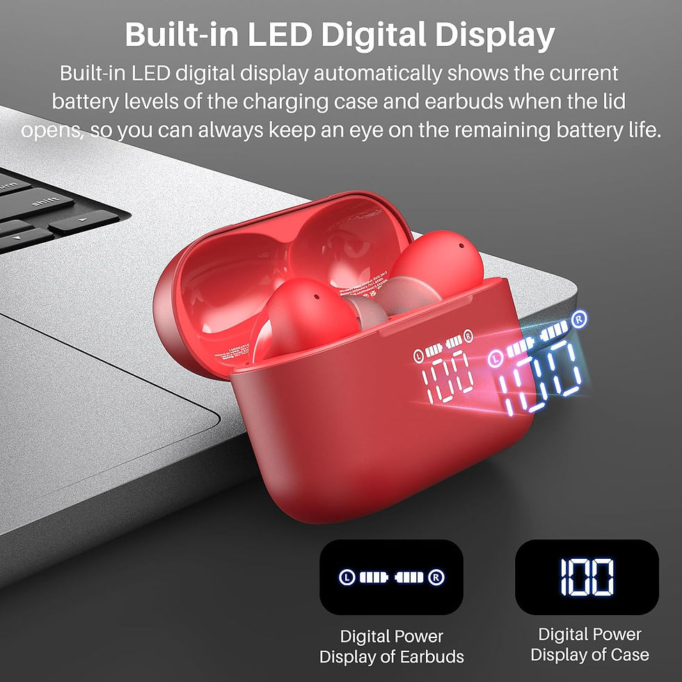 Thumbnail: TOZO T20 Wireless Earbuds, Bluetooth Earphones 48.5 Hrs Playtime with LED Digita