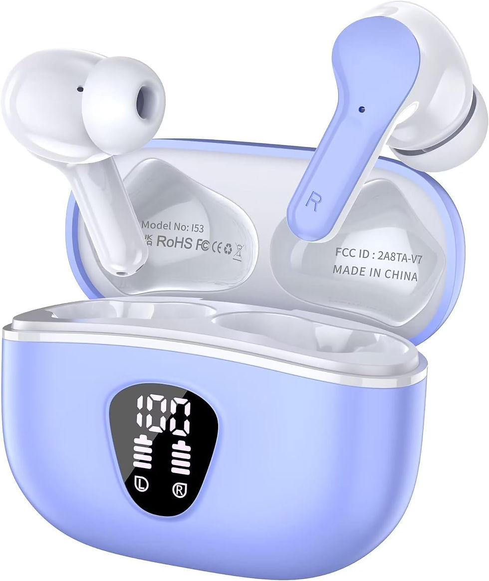 Thumbnail: Wireless Earbuds, Bluetooth 5.3 Headphones with 4 ENC Noise Cancelling Mic, Blue