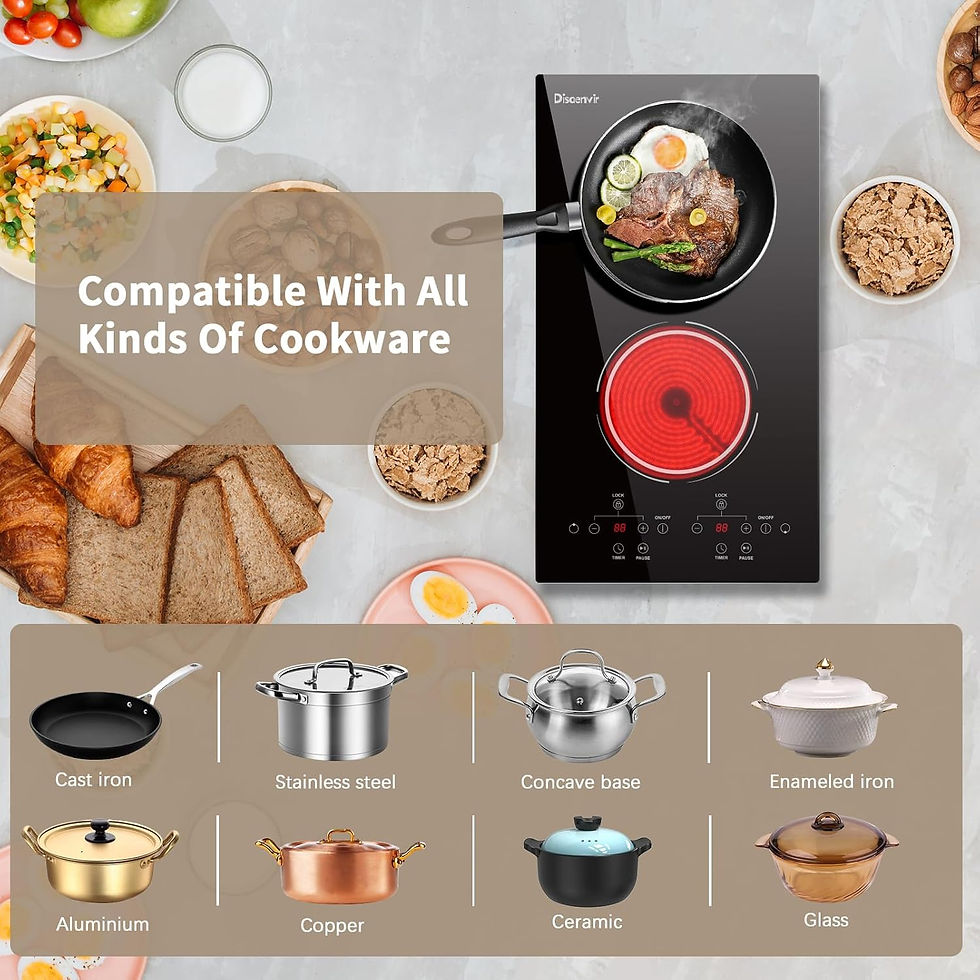 Thumbnail: Plug In Built-in Ceramic Hob 30Cm 2 Burners 13Amp 3000 Watts