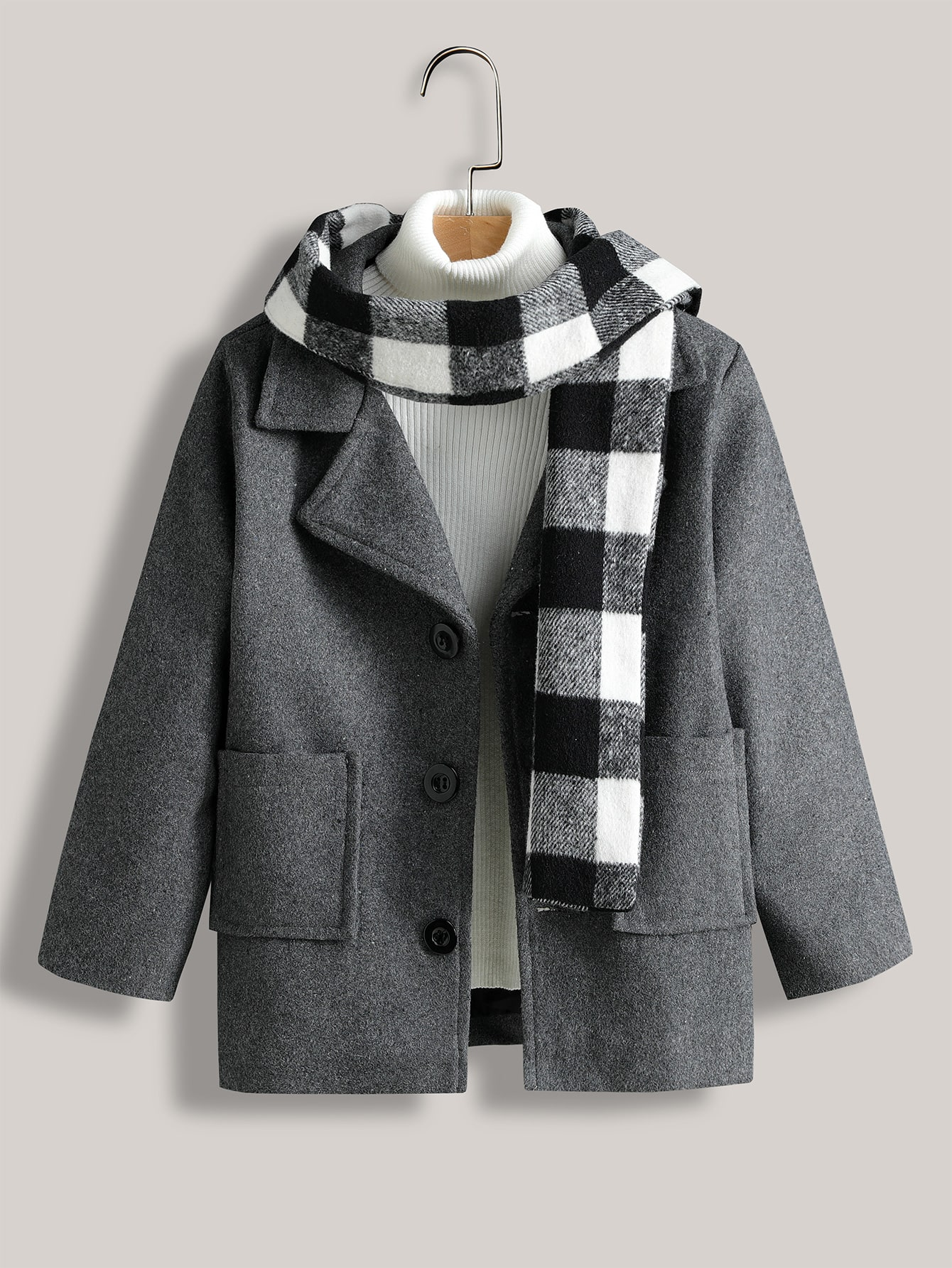 Tiny Trendsetter Bundle: Kids Academe Toddler Boys Overcoat & Scarf Set