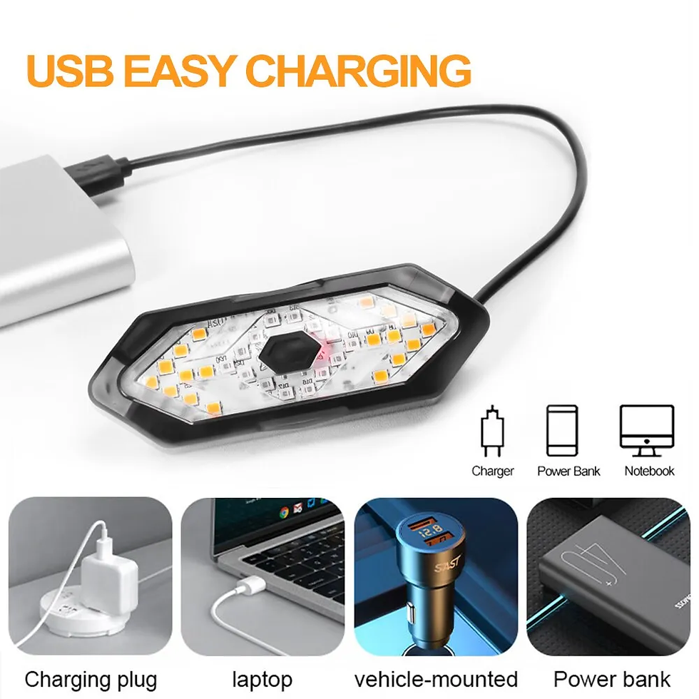 Thumbnail: Bike Turn Signal Rear Light Remote Bicycle Lights LED USB Rechargeable.